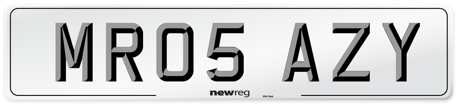 MR05 AZY Number Plate from New Reg